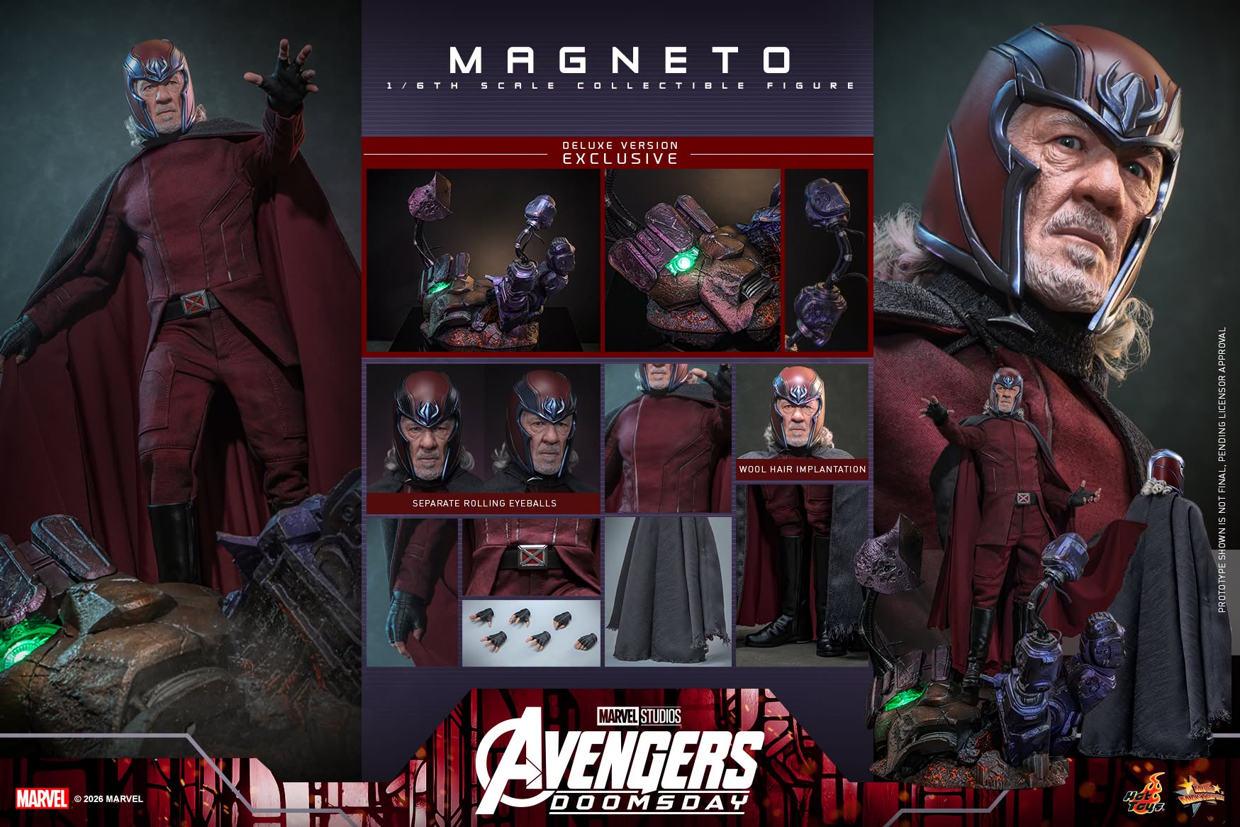 Hot Toys MMS912 / MMS913 Avengers: Doomsday - 1/6th scale Magneto Collectible Figure (Standard / Deluxe Version)