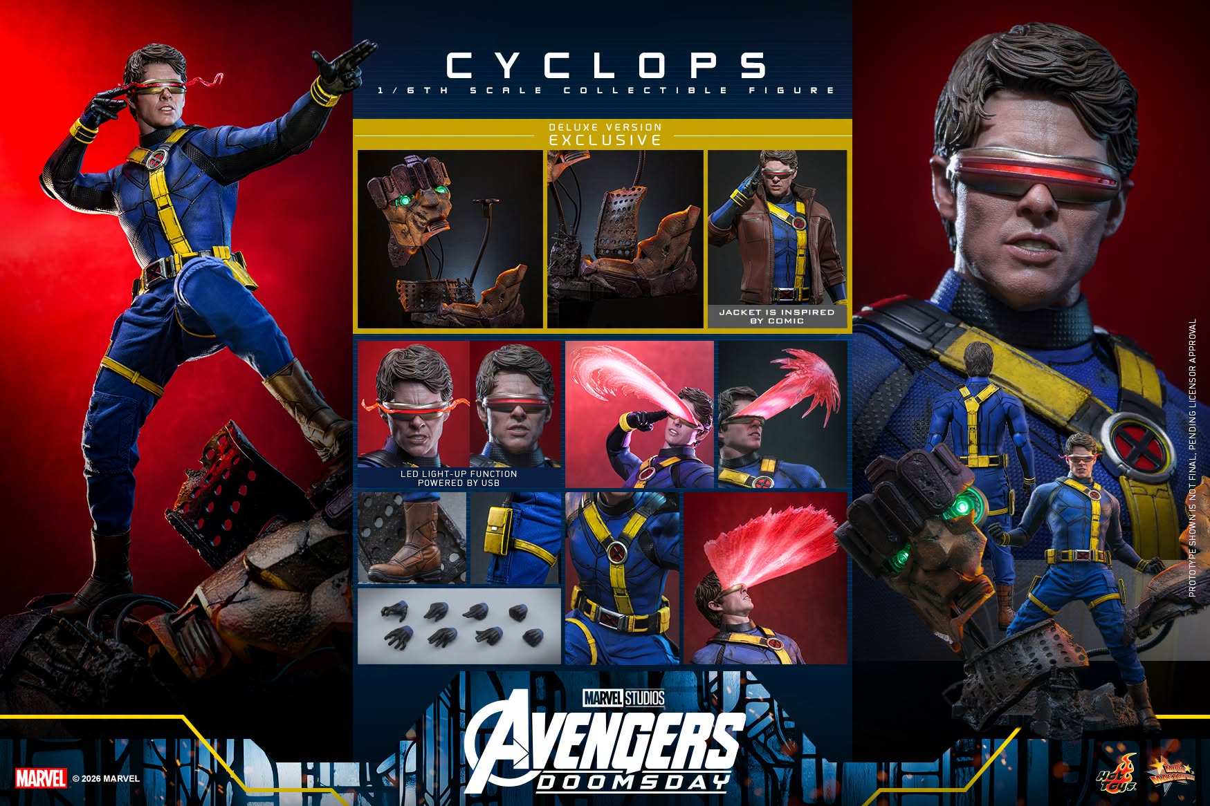 Hot Toys MMS908 / MMS909 Avengers: Doomsday - 1/6th scale Cyclops Collectible Figure (Standard / Deluxe Version)