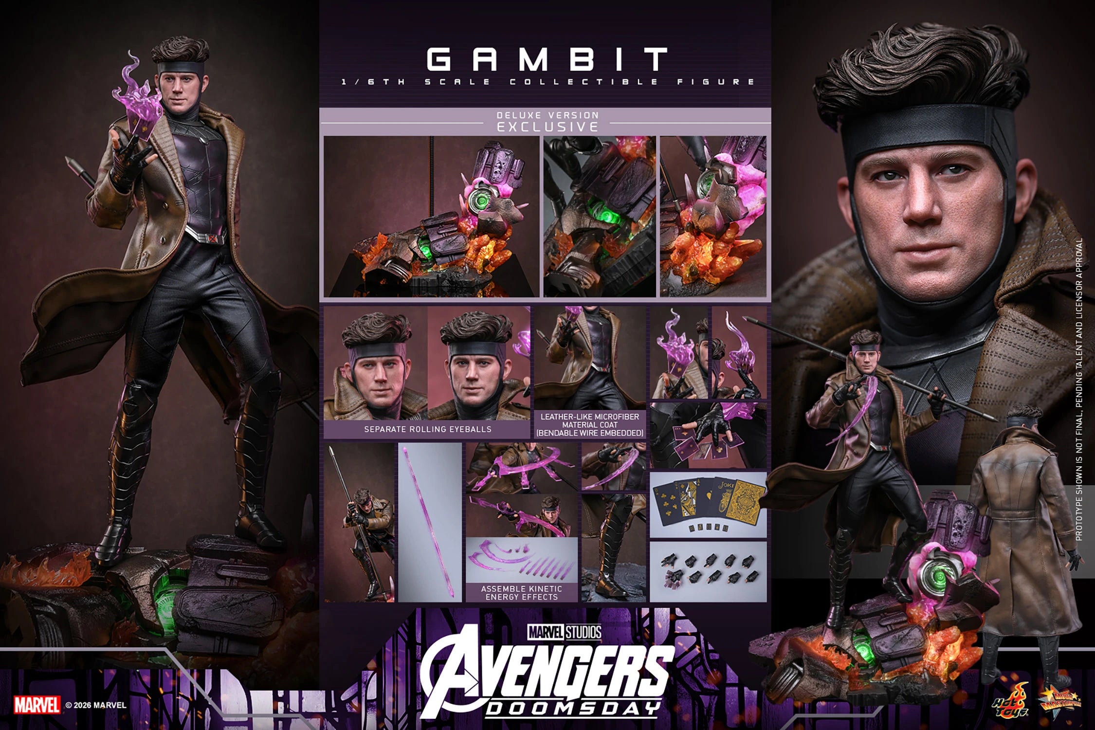 Hot Toys MMS910 / MMS 911 Avengers: Doomsday  1/6th scale Gambit Collectible Figure (Standard / Deluxe Version) 1/6 Action Figure