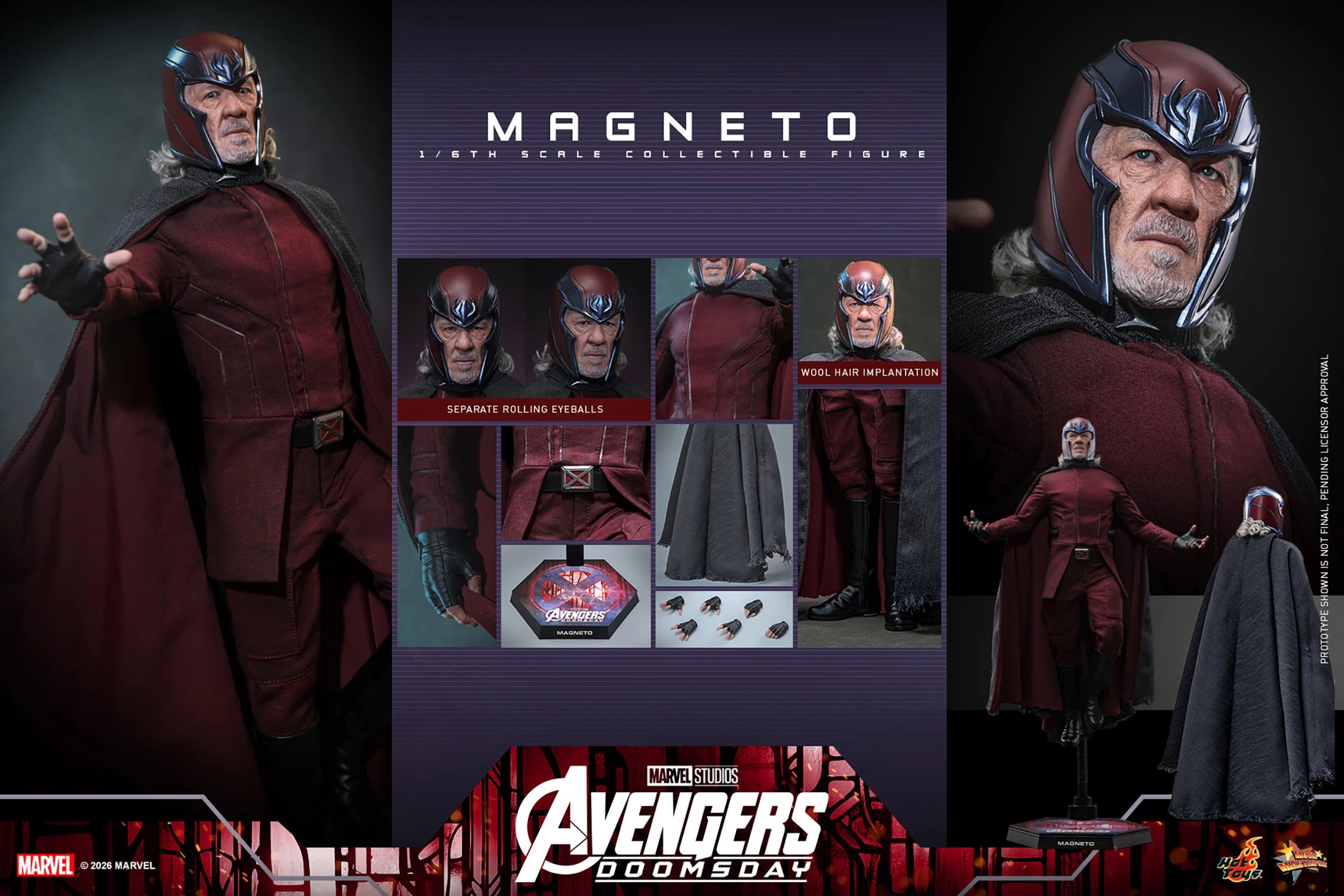 Hot Toys MMS912 / MMS913 Avengers: Doomsday - 1/6th scale Magneto Collectible Figure (Standard / Deluxe Version)