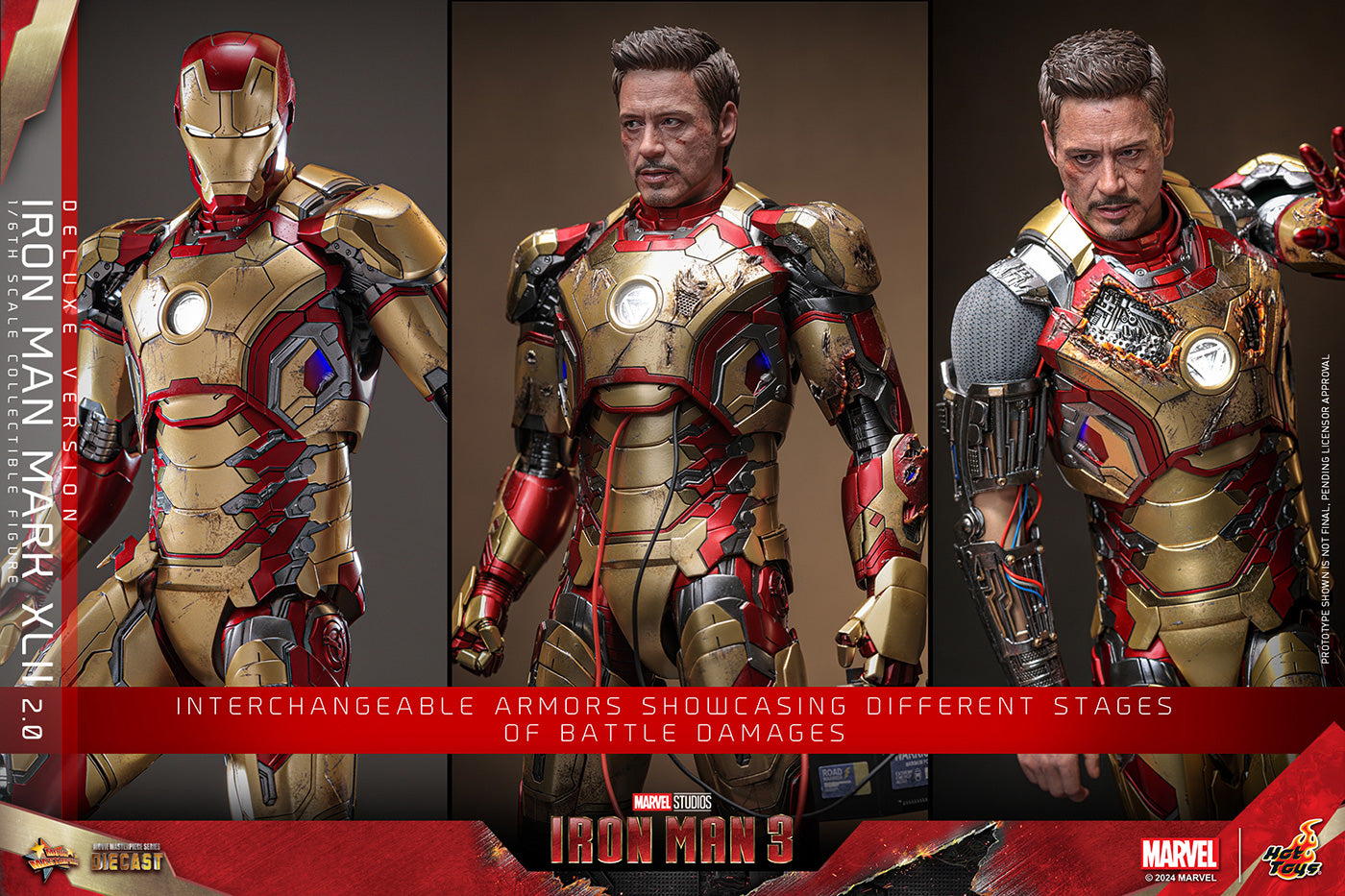 Hot Toys Iron Man 3 Iron Man Mark 42 Diecast MMS759D66 (Deluxe Edition) 1/6 Scale Action Figure Hot Toys
