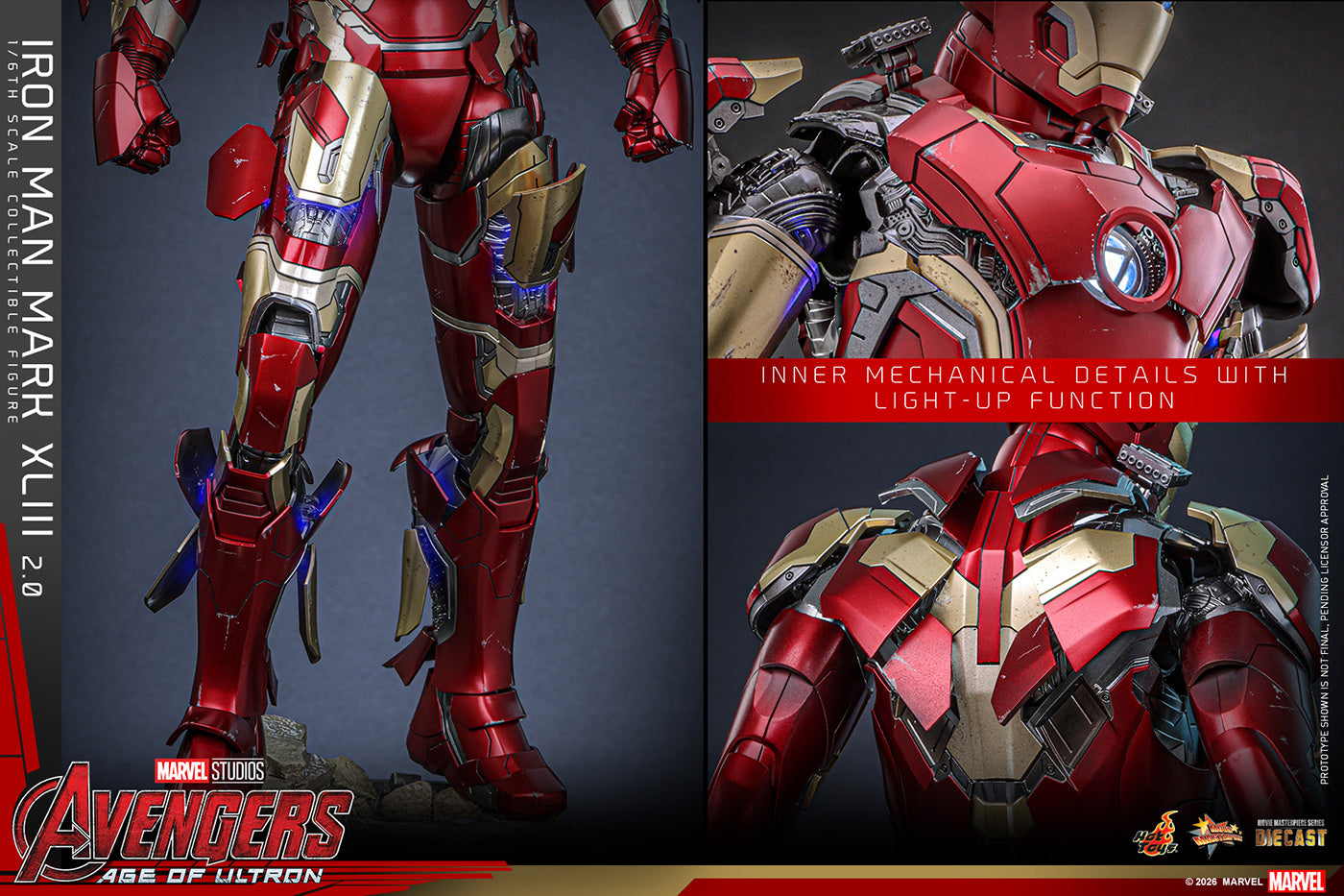Hot Toys MMS865/6D80 Iron Man Mark Xliii 2.0 Diecast 1/6 Action Figure Hot Toys