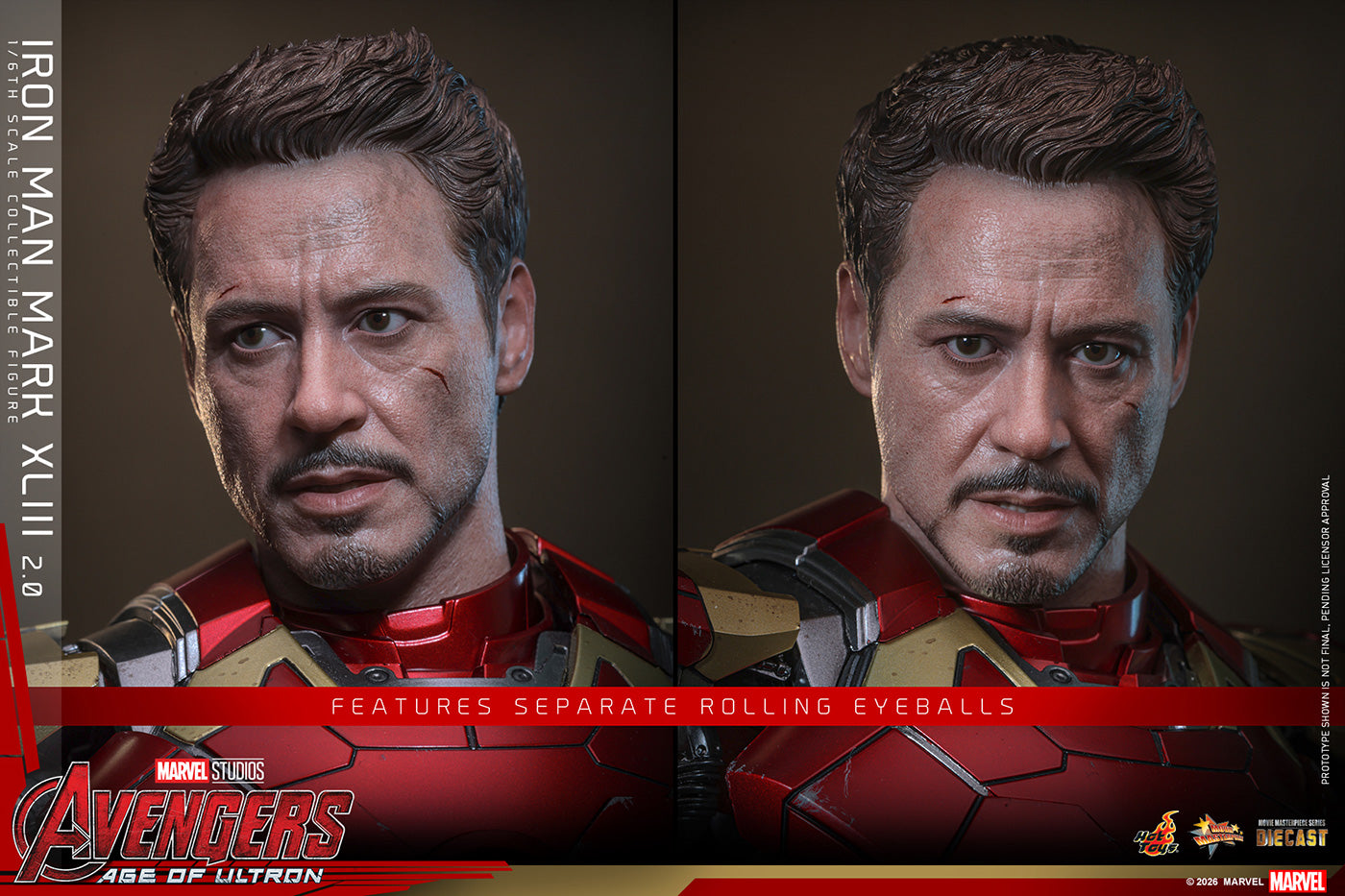 Hot Toys MMS865/6D80 Iron Man Mark Xliii 2.0 Diecast 1/6 Action Figure Hot Toys