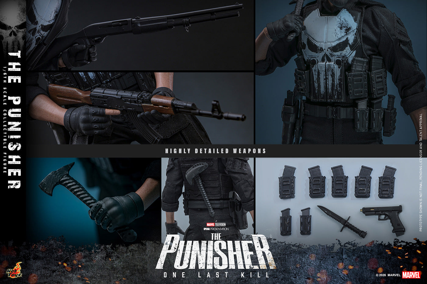 Hot Toys TMS190 The Punisher: One Last Kill 1/6th Scale Action Figure Hot Toys