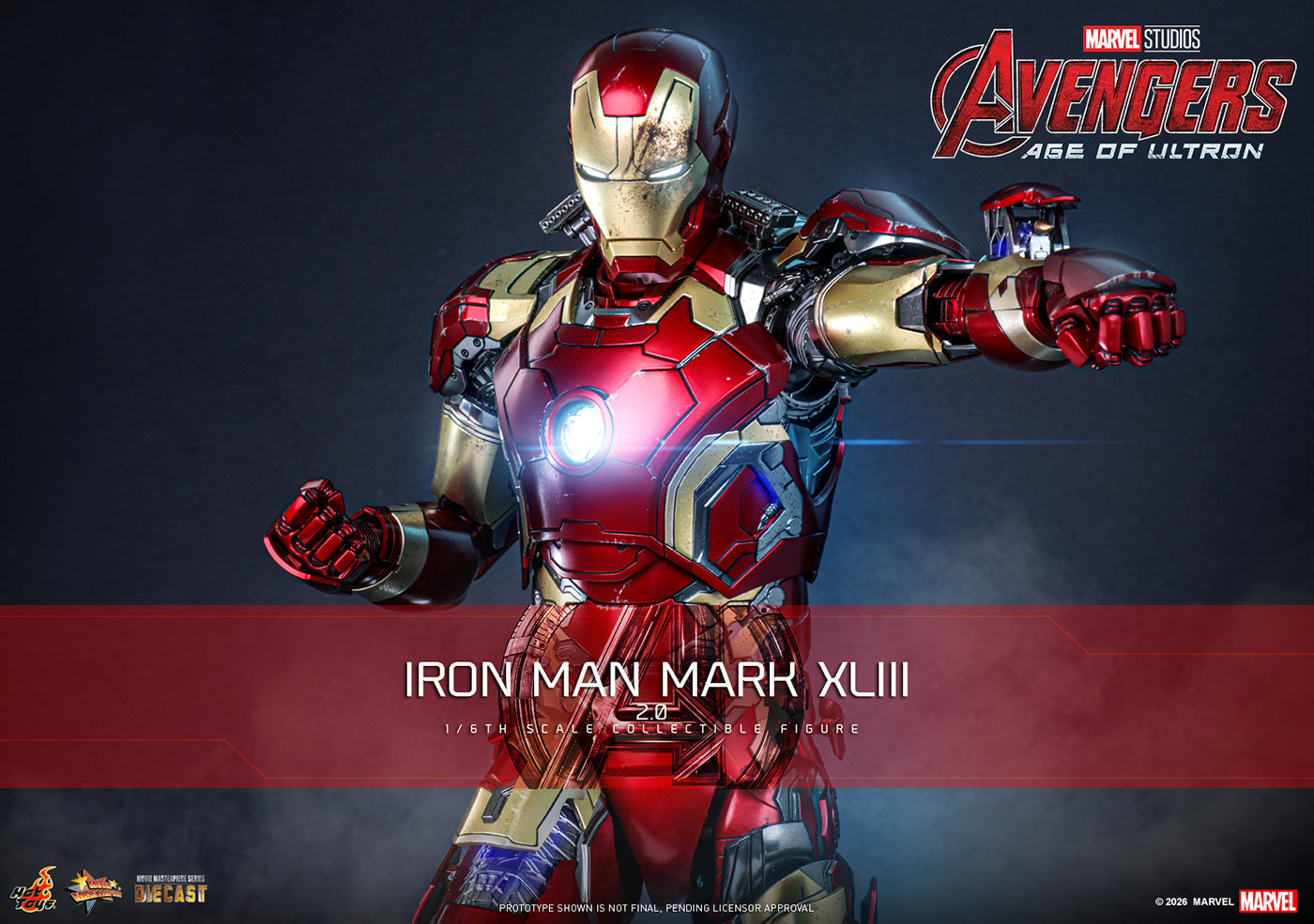 Hot Toys MMS865/6D80 Iron Man Mark Xliii 2.0 Diecast 1/6 Action Figure Hot Toys