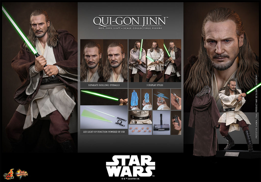 Hot Toys Star Wars: The Phantom Menace MMS880 Qui-Gon Jinn 1/6th Scale Action Figure Hot Toys